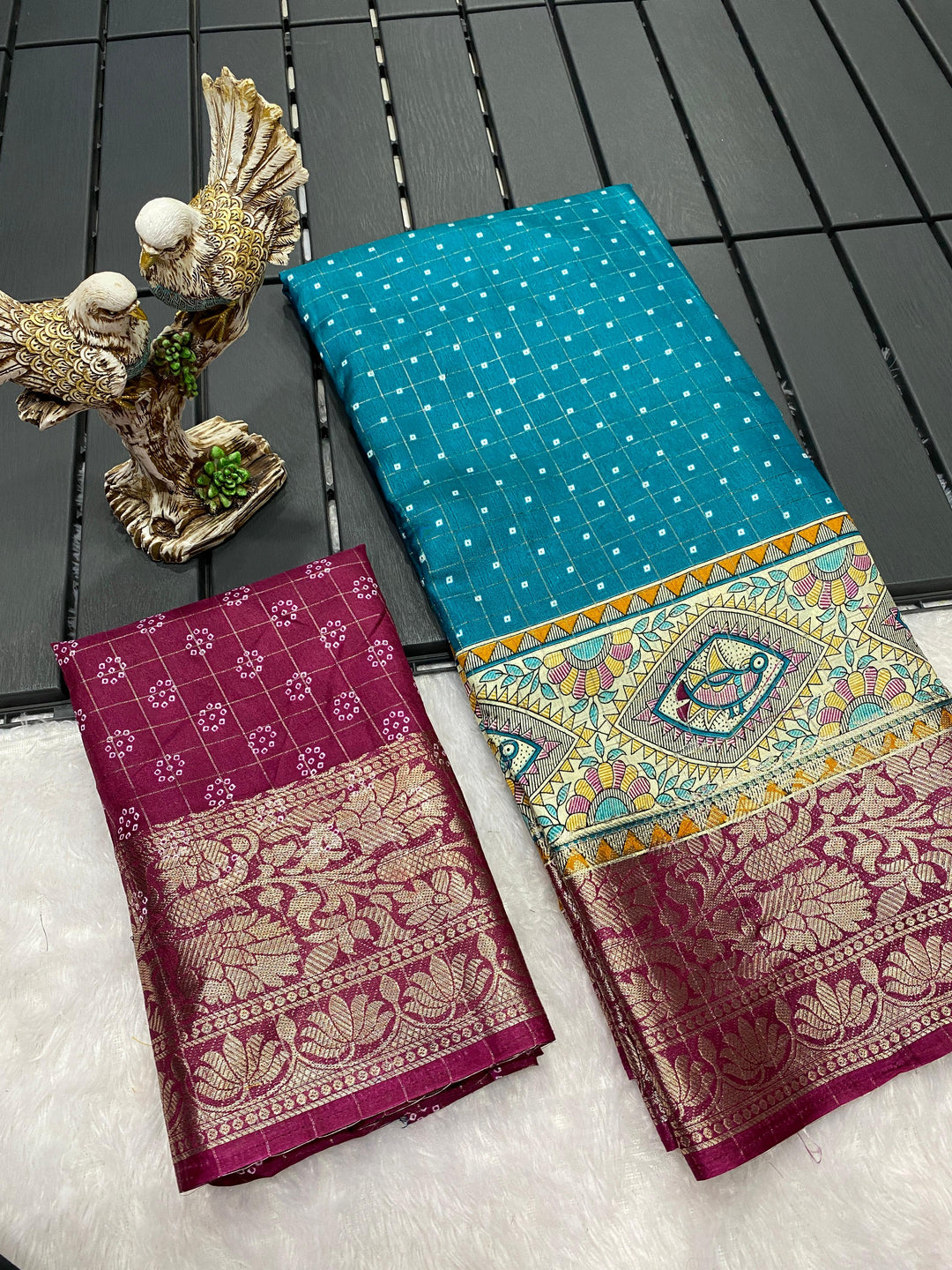 Sky Blue Color Soft Dola Cotton Saree With Kanjivaram Zari Border & Pallu Unstitched Blouse Piece