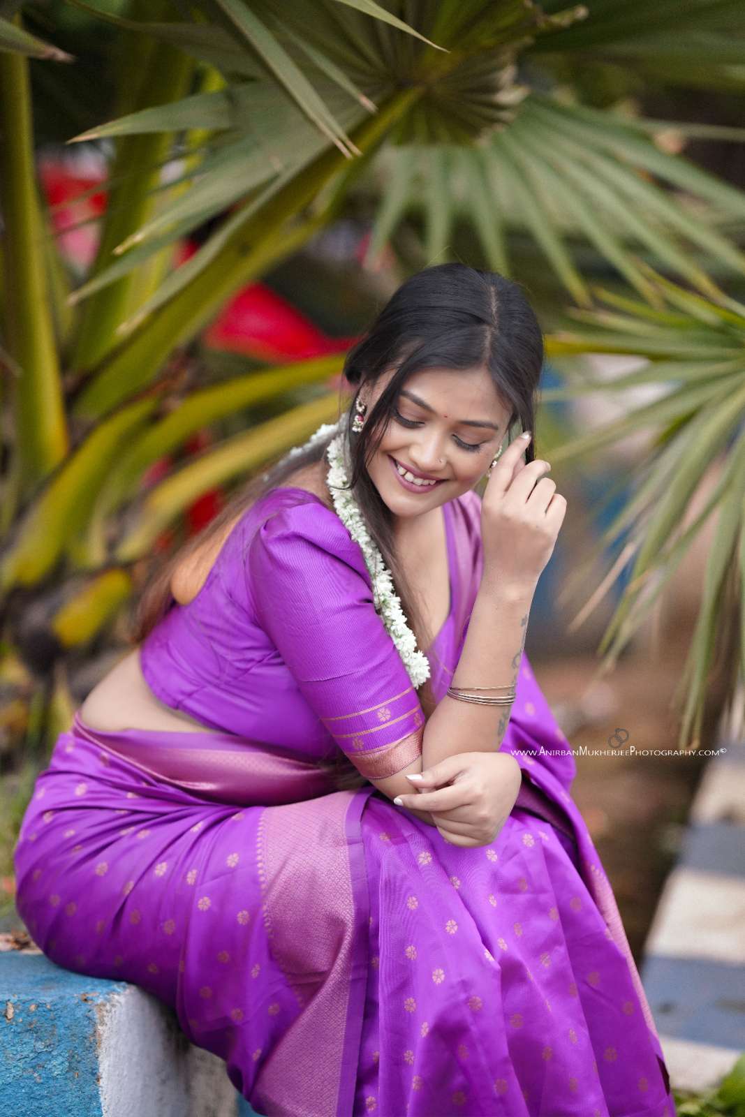 Purple Color Polka Print Jacquard Banarasi Saree with Border and Tussel.