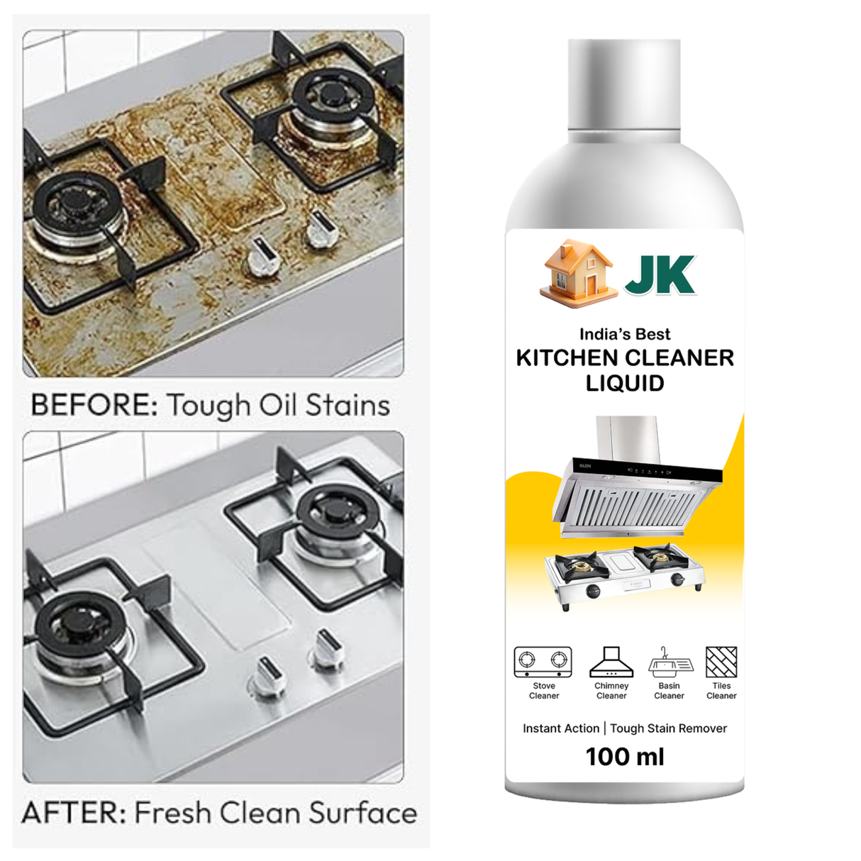 Wholesale Order | Kitchen Cleaner Liquid | 100 ml | Instant Action - Tough  Stain Remover (JK24))