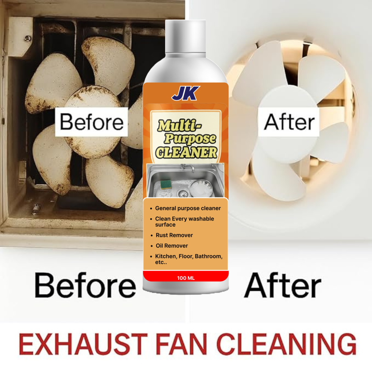 Wholesale Order | Multi Purporse Cleaner | 100 ml | All in one home cleaning liquid (JK1)