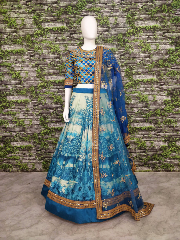 Blue Color Chennai Silk With Stone and Embroiderey Work Lehenga Choli