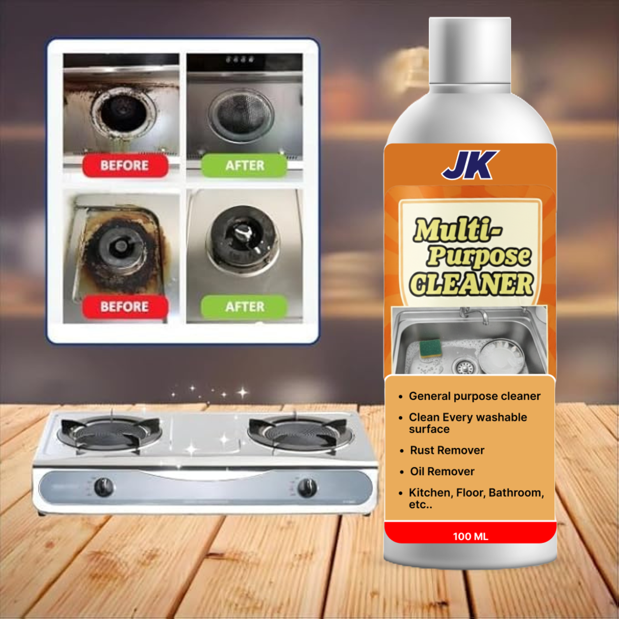Wholesale Order | Multi Purporse Cleaner | 100 ml | All in one home cleaning liquid (JK1)