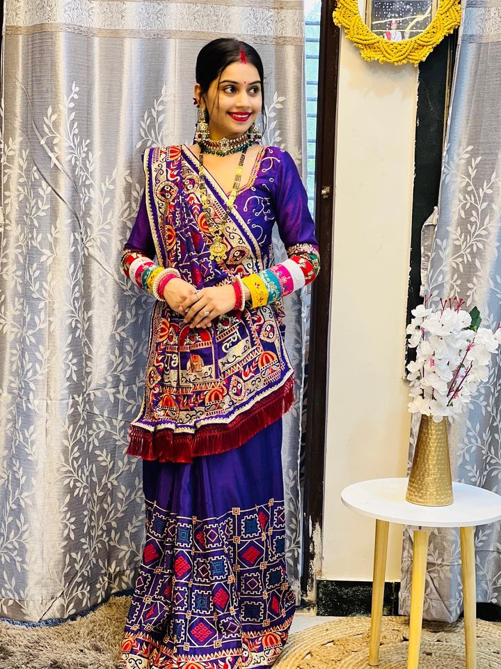 Shubh Laabh Purple Panetar Saree For wedding And Baby Shower Special Collection