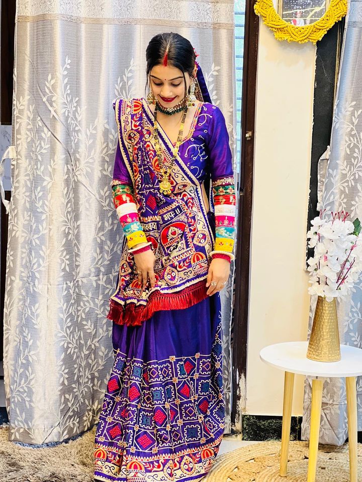 Shubh Laabh Purple Panetar Saree For wedding And Baby Shower Special Collection