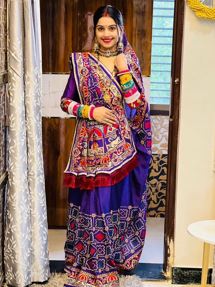 Shubh Laabh Purple Panetar Saree For wedding And Baby Shower Special Collection