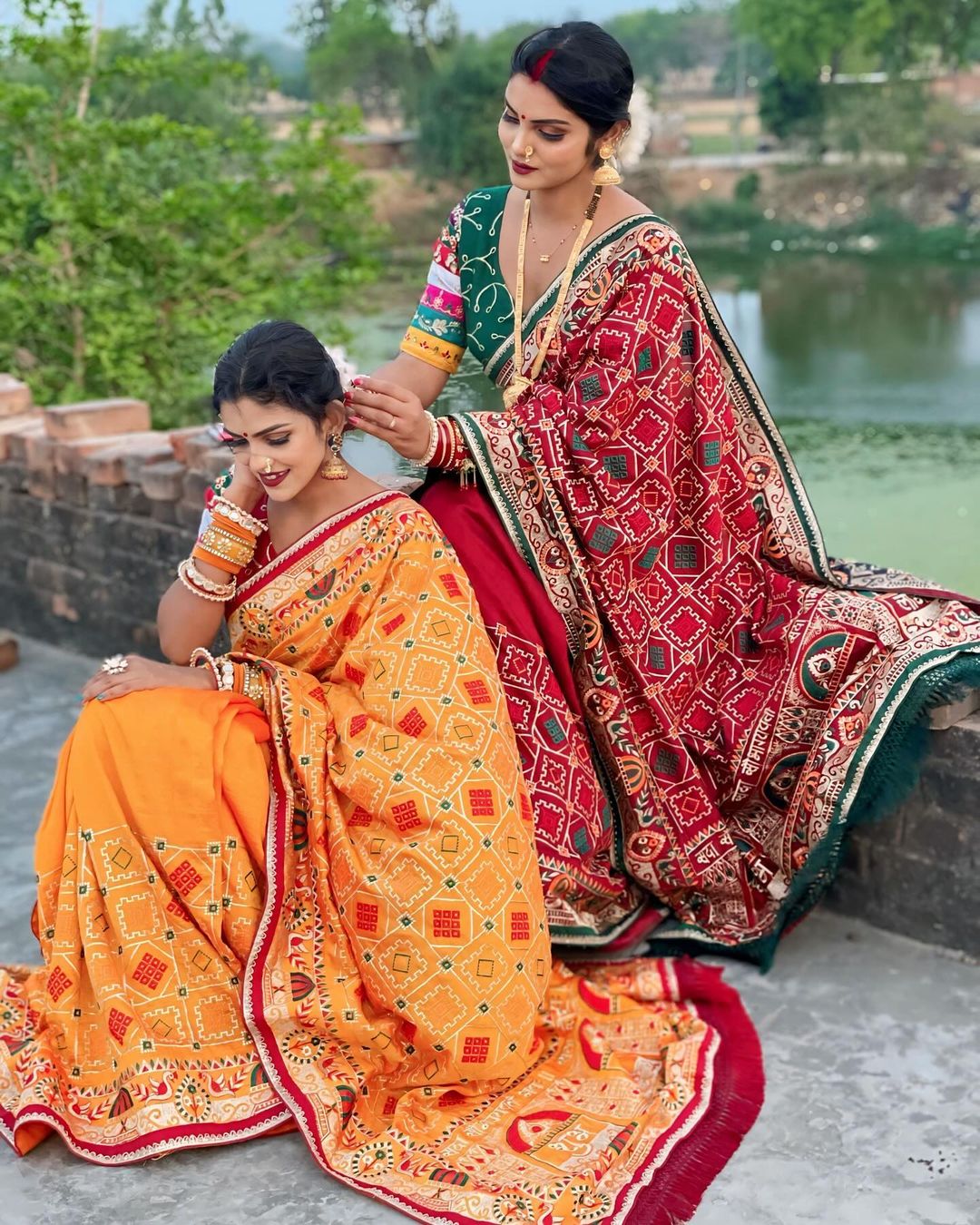Shubh Laabh Maroon Panetar Patola Saree For wedding And Party Wear Saree