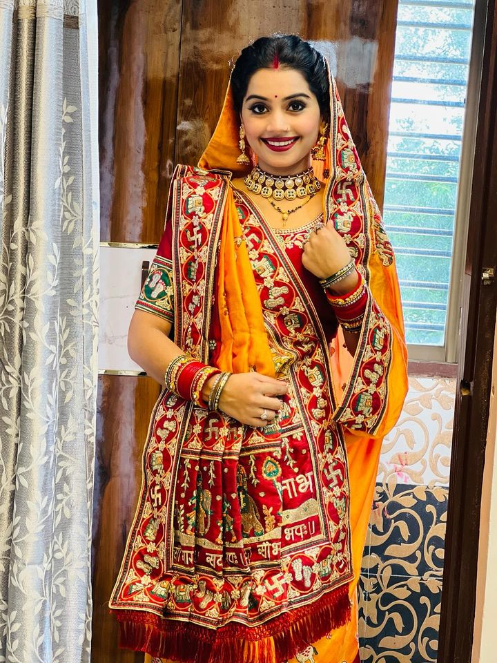 Shubh Laabh Orange Yellow Panetar Patola Saree | Wedding | Special Occasion | Puja | Baby Shower