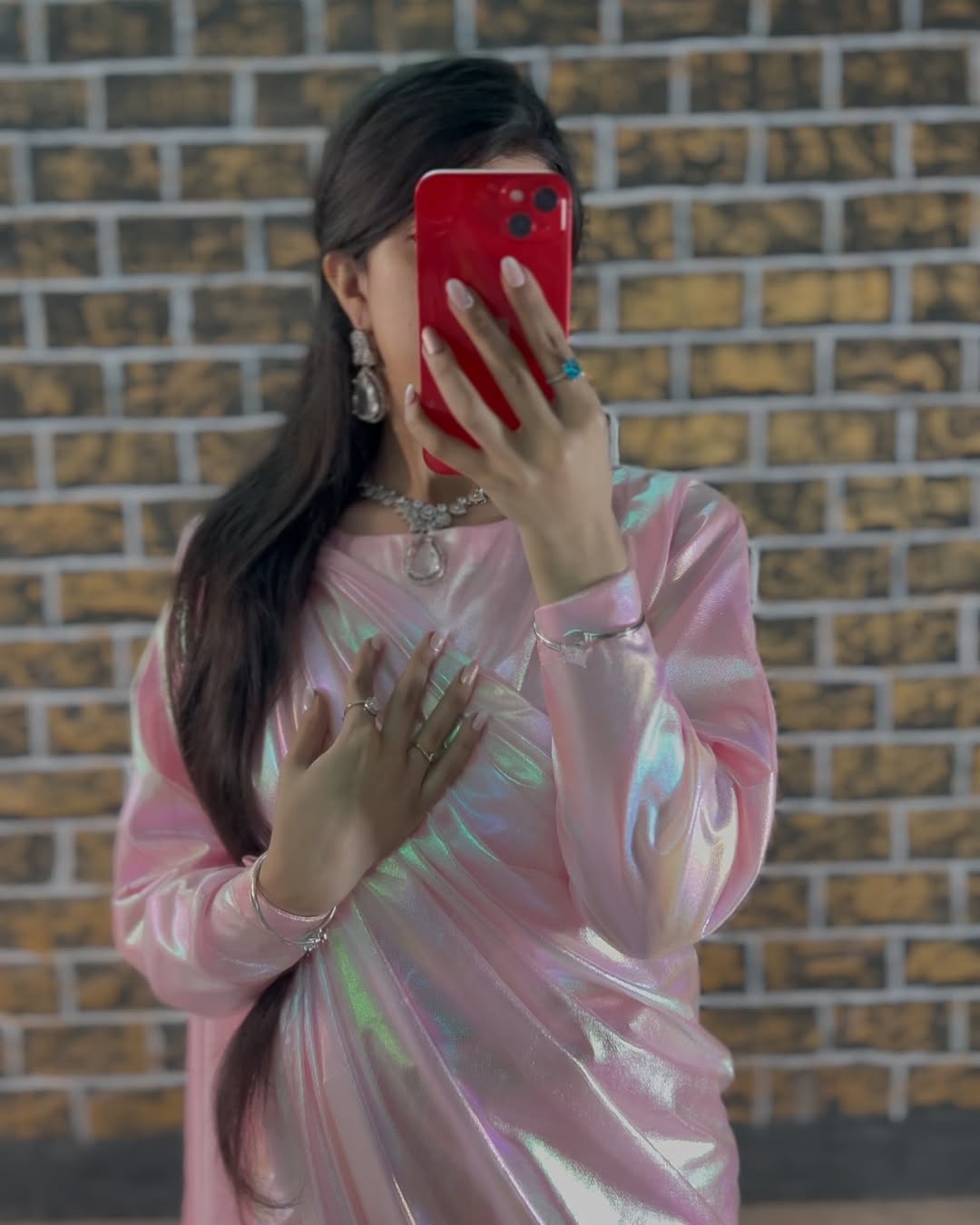 Premium Lilac unicorn Chromatic Designer Saree Pink