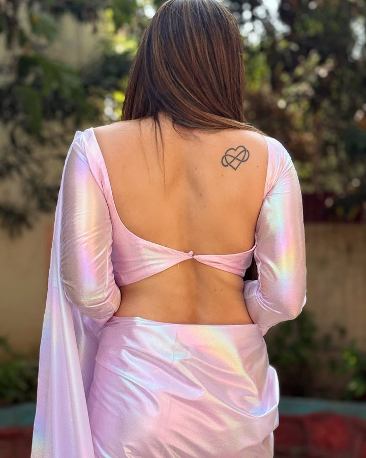 Premium Lilac unicorn Chromatic Designer Saree Purpul