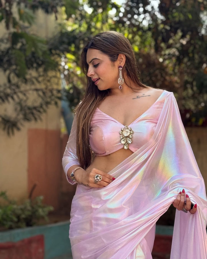 Premium Lilac unicorn Chromatic Designer Saree Purpul