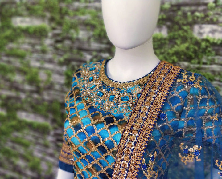 Blue Color Chennai Silk With Stone and Embroiderey Work Lehenga Choli