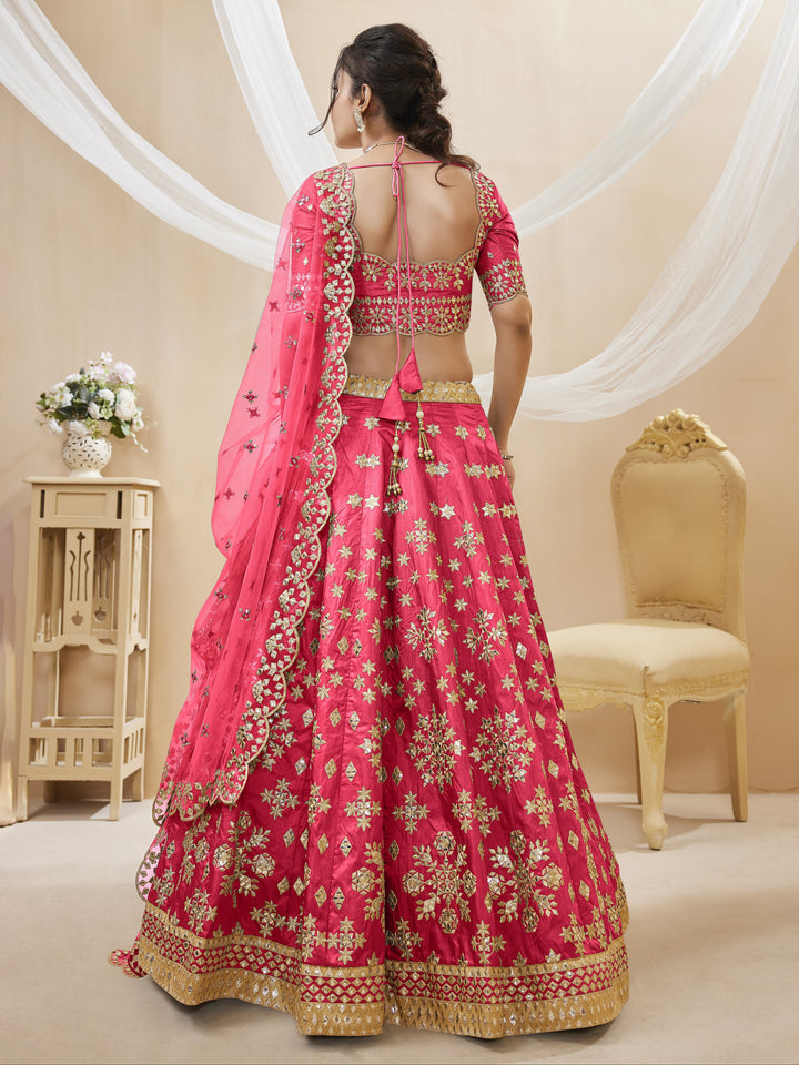 Pink Color Art Silk With Sequins, Foil & Zari Embroidered Work Lehenga Choli