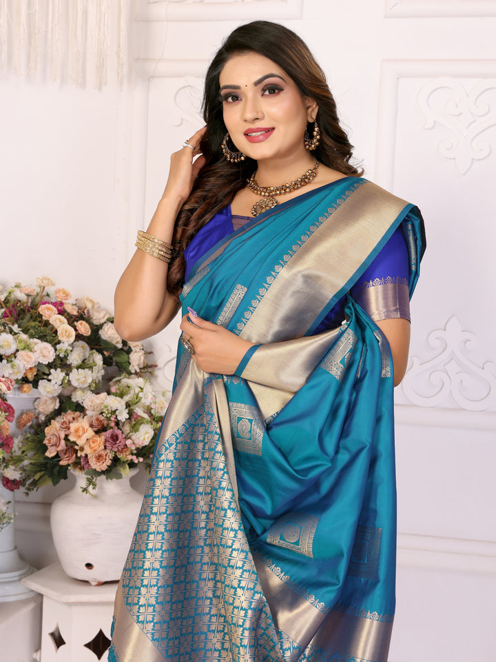 Sky Sameera Lichi soft Silk sarees & woven Butta concept With woven Zari borders both sides