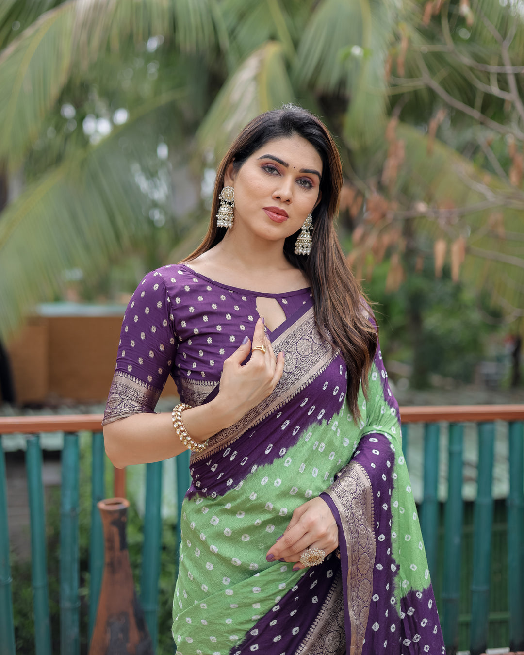 Green Devika Dola Soft Silk Bandhej Sarees Jari Paithani Weaving Border & Weaving Paithani Style Rich Pallu