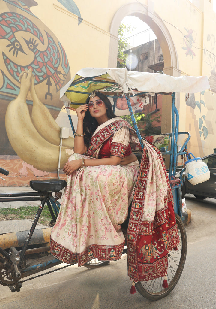 Kalash Saubhagyavati Bhava Kanjivaram Soft Silk Saree