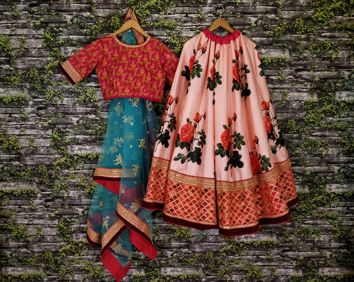 Pink Color Art Silk Embroidered And Sequins Lehenga Choli