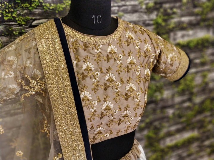 White-Blue Color Art Silk Embroidered And Sequins Lehenga Choli