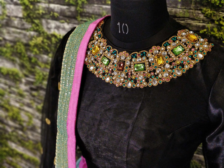 Multi Color Art Silk Embroidered And Sequins Lehenga Choli