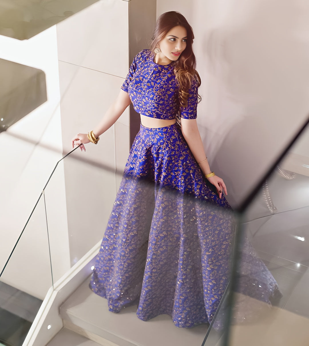 Blue Color Raw Silk With Sequins and Zari Embroidered Work Lehenga Choli