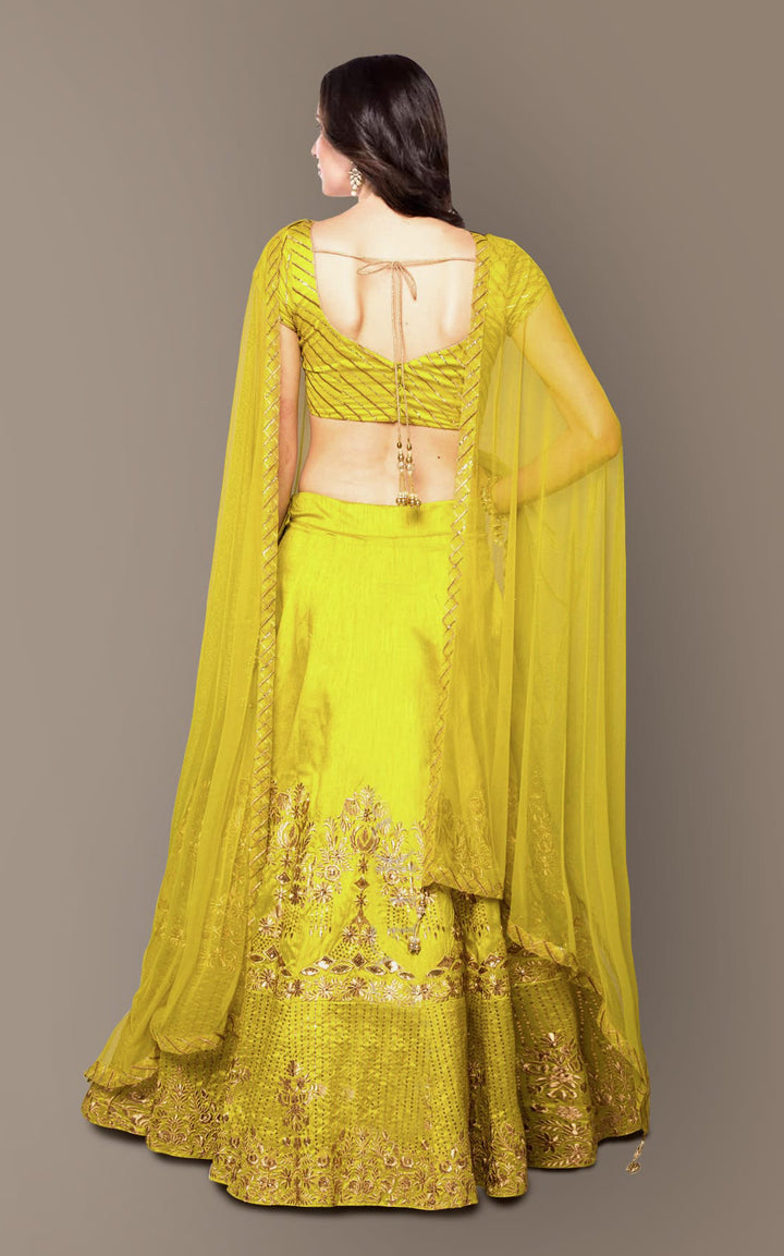 Neon Color Banglory Silk Stone with Zari and Sequins Embroiderey Lehenga Choli