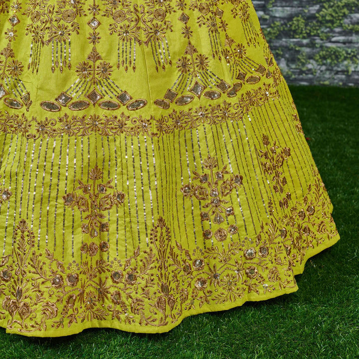 Neon Color Banglory Silk Stone with Zari and Sequins Embroiderey Lehenga Choli