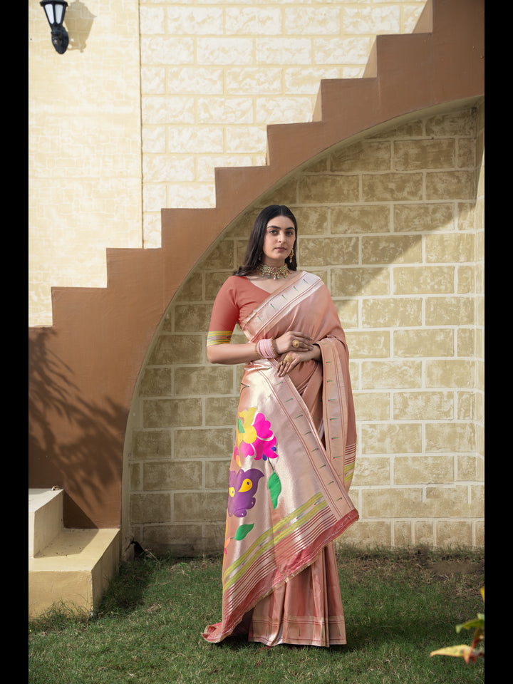Maroon Color Paithani Soft Blended Silk Saree with Zari Woven