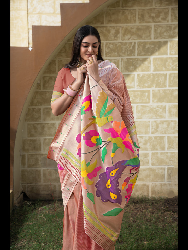 Maroon Color Paithani Soft Blended Silk Saree with Zari Woven