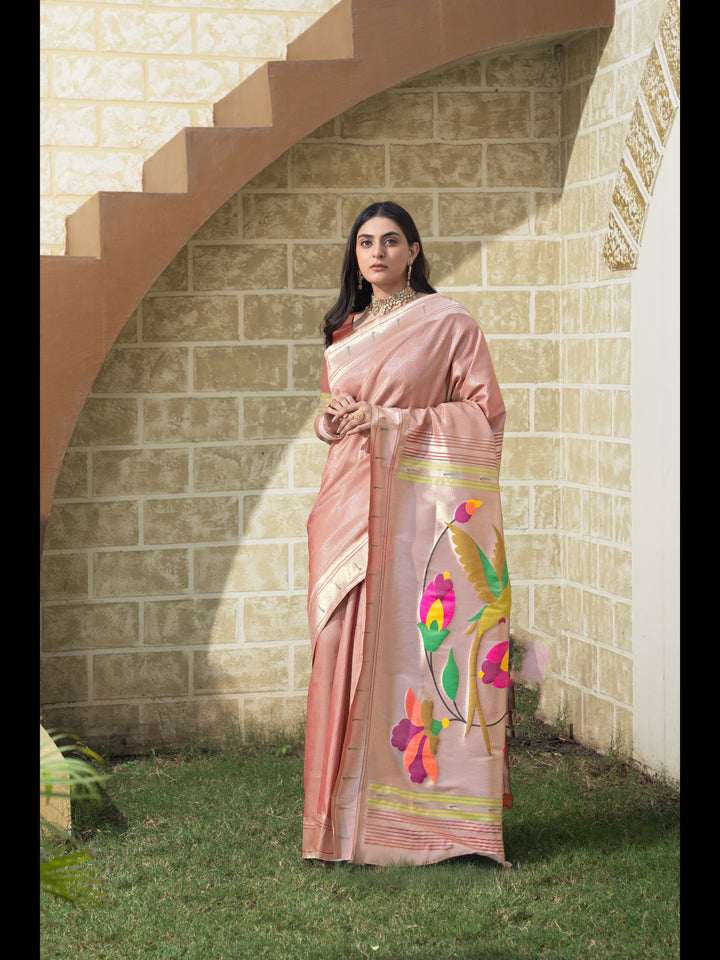 Maroon Color Paithani Soft Blended Silk Saree with Zari Woven