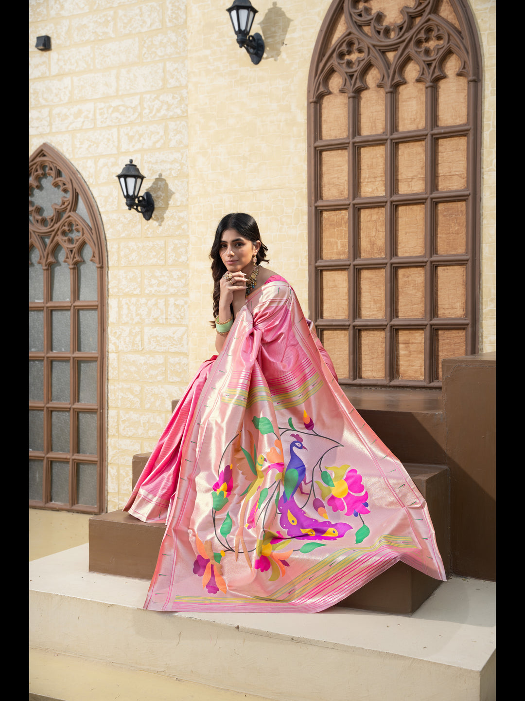 Pink Color Paithani Soft Blended Silk Saree with Zari Woven