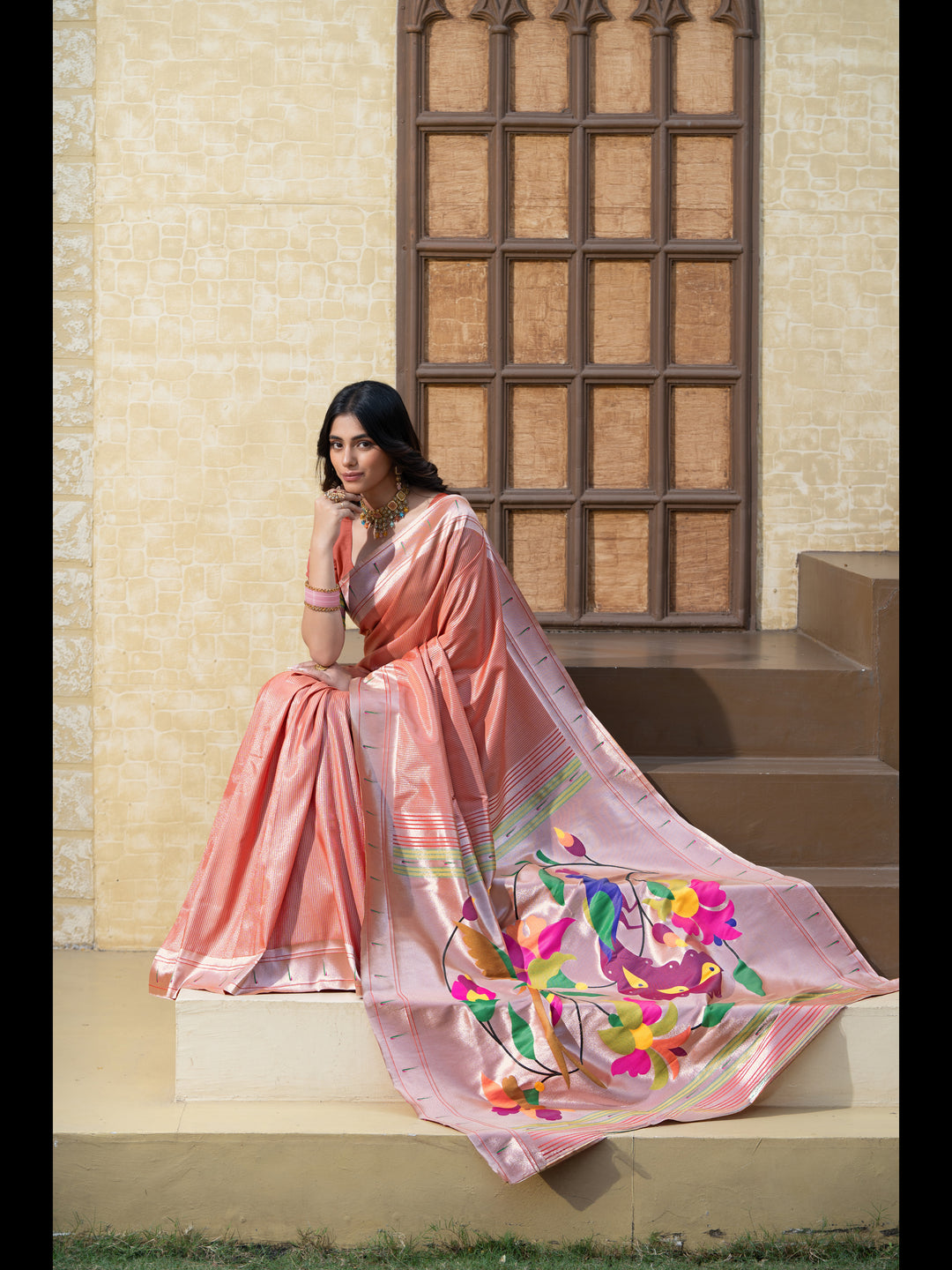 Red Color Paithani Soft Blended Silk Saree with Zari Woven