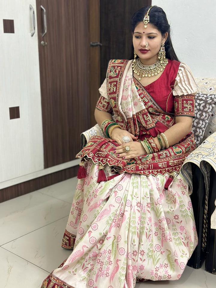 Kalash Saubhagyavati Bhava Kanjivaram Soft Silk Saree