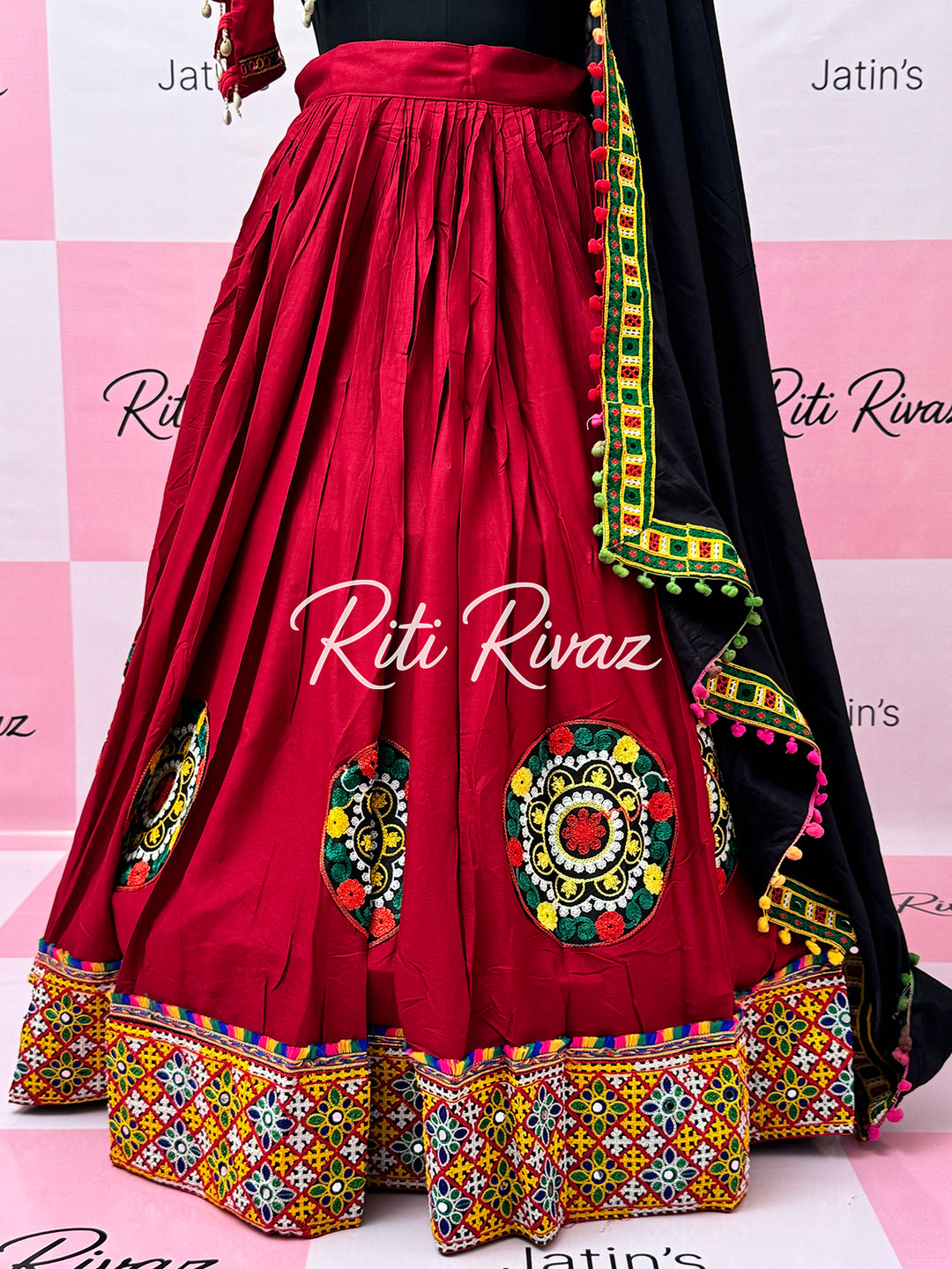 Maroon Color Patch and Codi work Navratri Lehenga Choli, Indian Ethnic Wear, Indian Lehenga Choli, Garba Lehenga Choli, Embroidery Lehenga