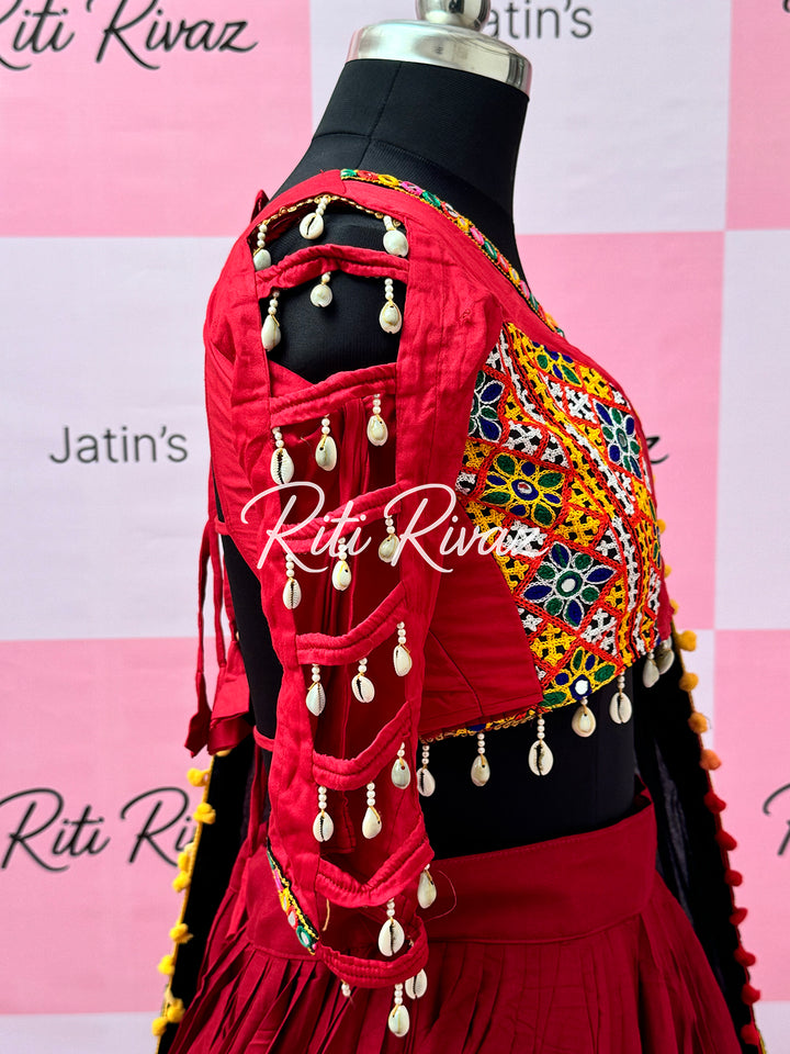 Maroon Color Patch and Codi work Navratri Lehenga Choli, Indian Ethnic Wear, Indian Lehenga Choli, Garba Lehenga Choli, Embroidery Lehenga