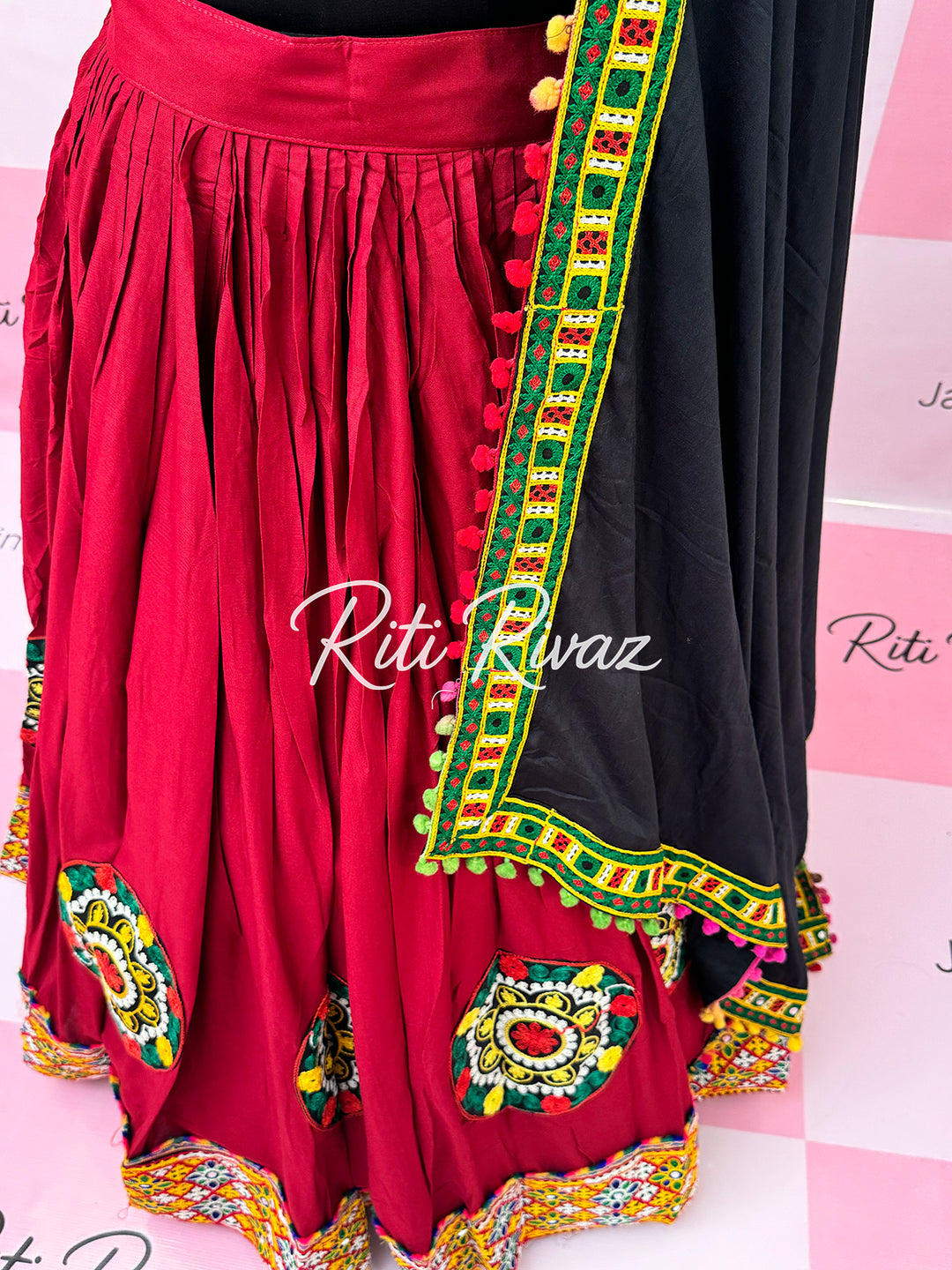 Maroon Color Patch and Codi work Navratri Lehenga Choli, Indian Ethnic Wear, Indian Lehenga Choli, Garba Lehenga Choli, Embroidery Lehenga