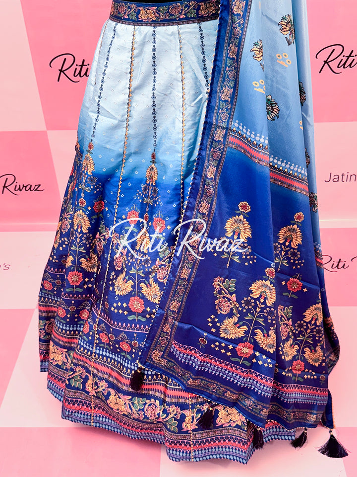 Beautiful Floral Print Art silk Printed With Gota Patti Work Lehenga Choli,,Lehenga Choli, Lehenga Love ,Lehenga Goals, ,IndianWear