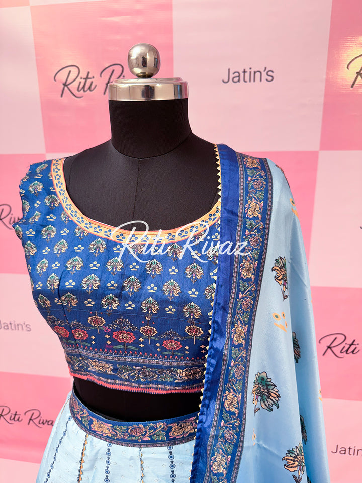 Beautiful Floral Print Art silk Printed With Gota Patti Work Lehenga Choli,,Lehenga Choli, Lehenga Love ,Lehenga Goals, ,IndianWear