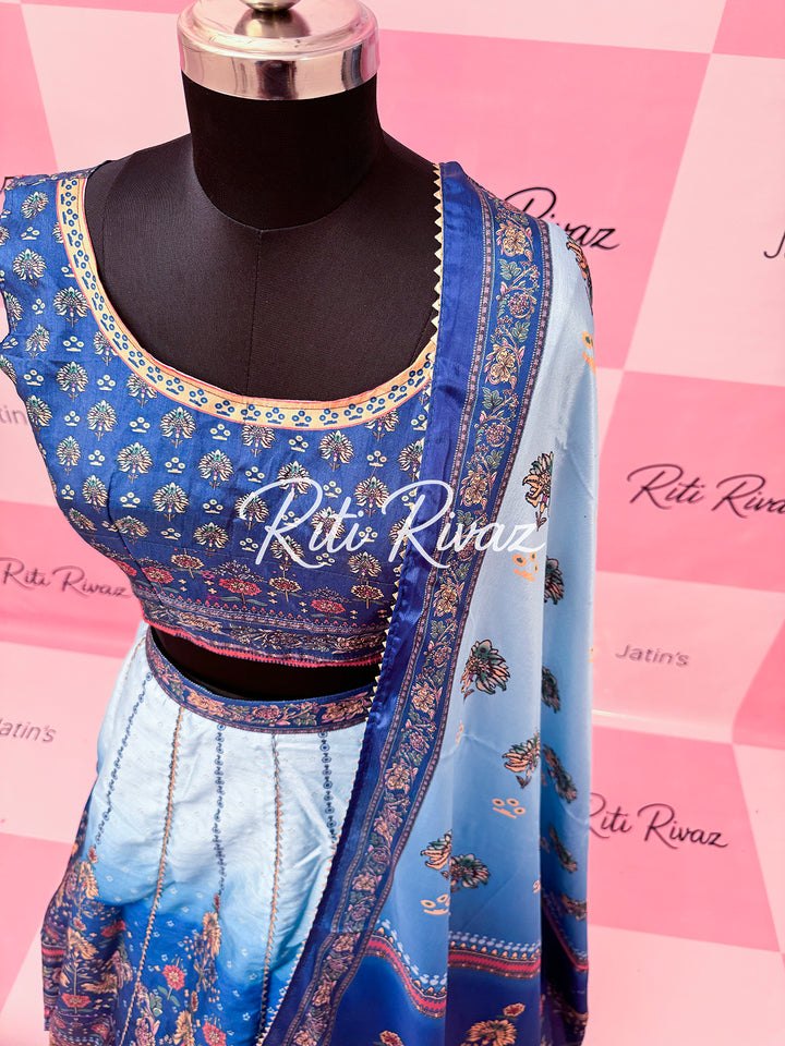 Beautiful Floral Print Art silk Printed With Gota Patti Work Lehenga Choli,,Lehenga Choli, Lehenga Love ,Lehenga Goals, ,IndianWear
