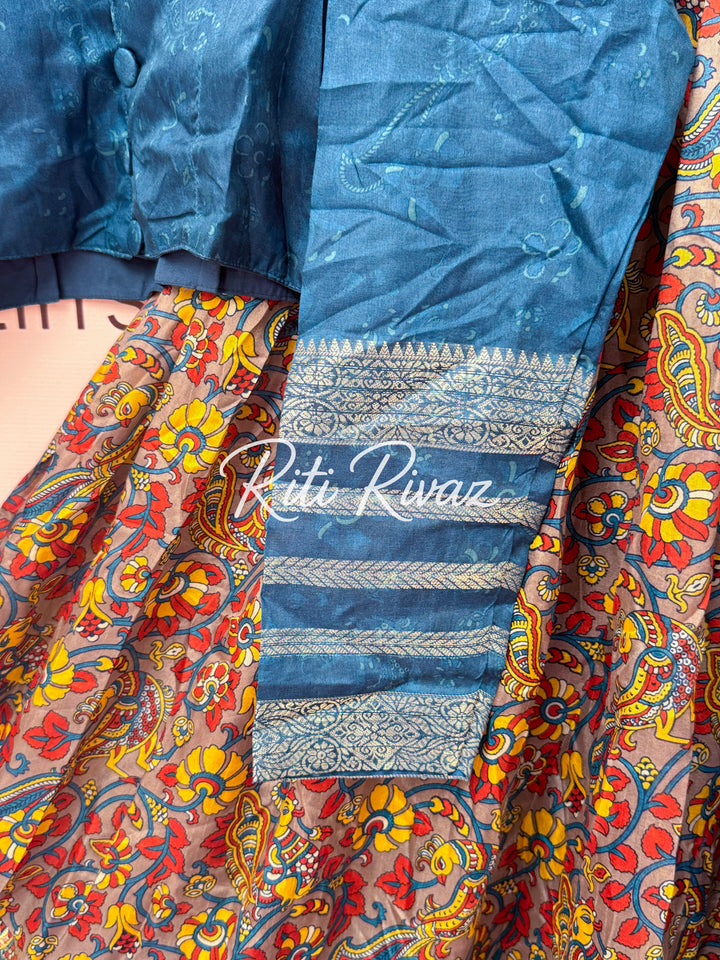 Yellow Color Soft Silk Kalamkari Prints Navratri Special Lehenga Choli for women