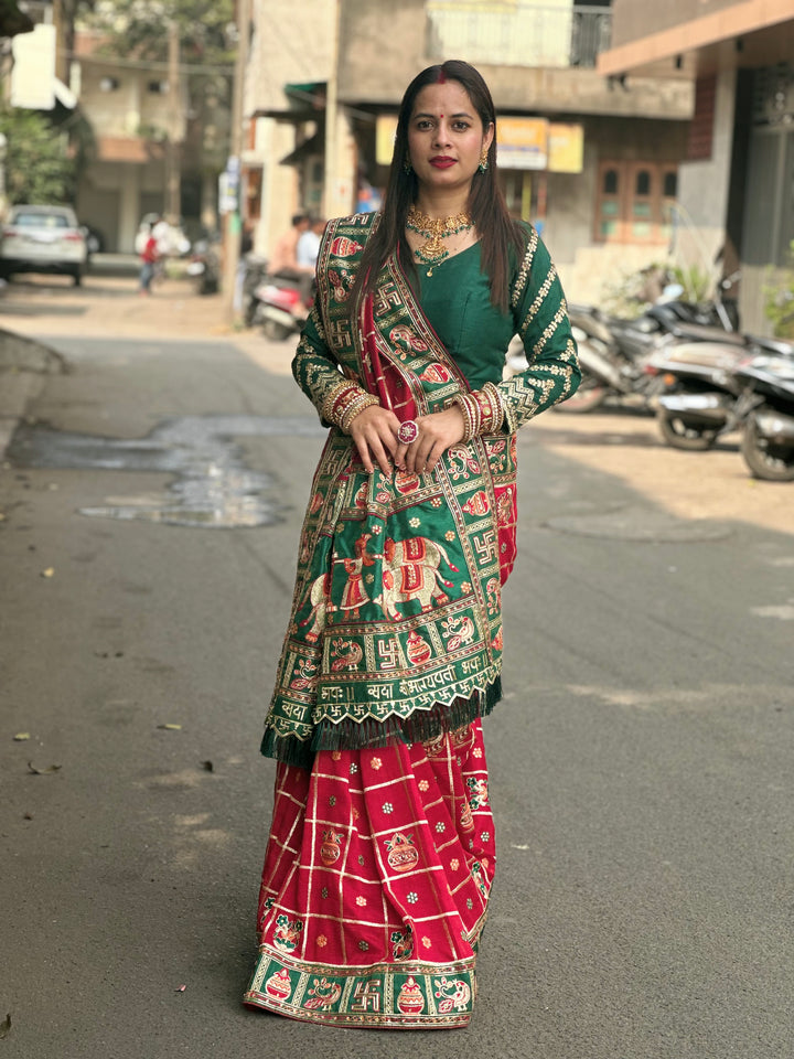 Red Colour Embroiderd Panter Patola Saree For Special Occasion