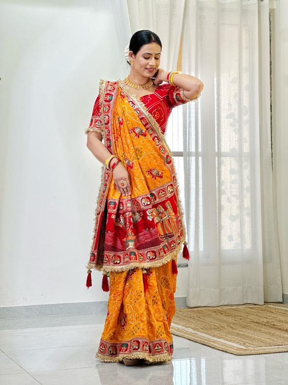 Yellow Colour Vat Savitri Special Embroidered Saree