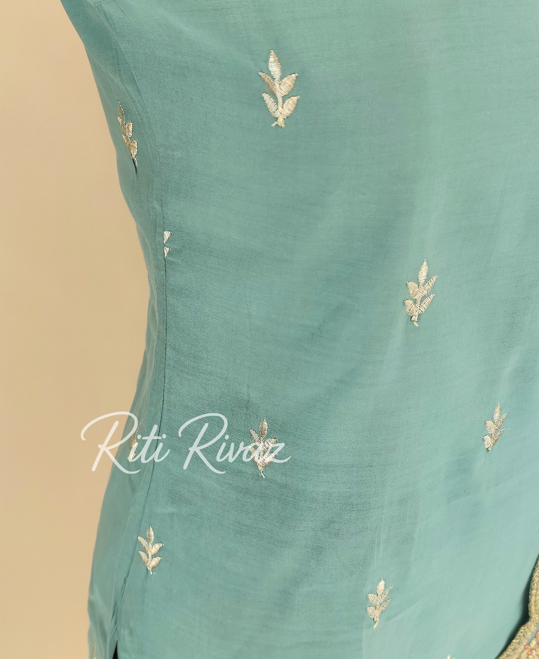 Ethnic Look Light Green Color Art Silk Fabric Embroidered Top, Bottom, Dupatta Ready to wear Festive Wear Salwar Suit For Women, Traditional