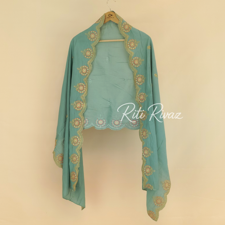 Ethnic Look Light Green Color Art Silk Fabric Embroidered Top, Bottom, Dupatta Ready to wear Festive Wear Salwar Suit For Women, Traditional