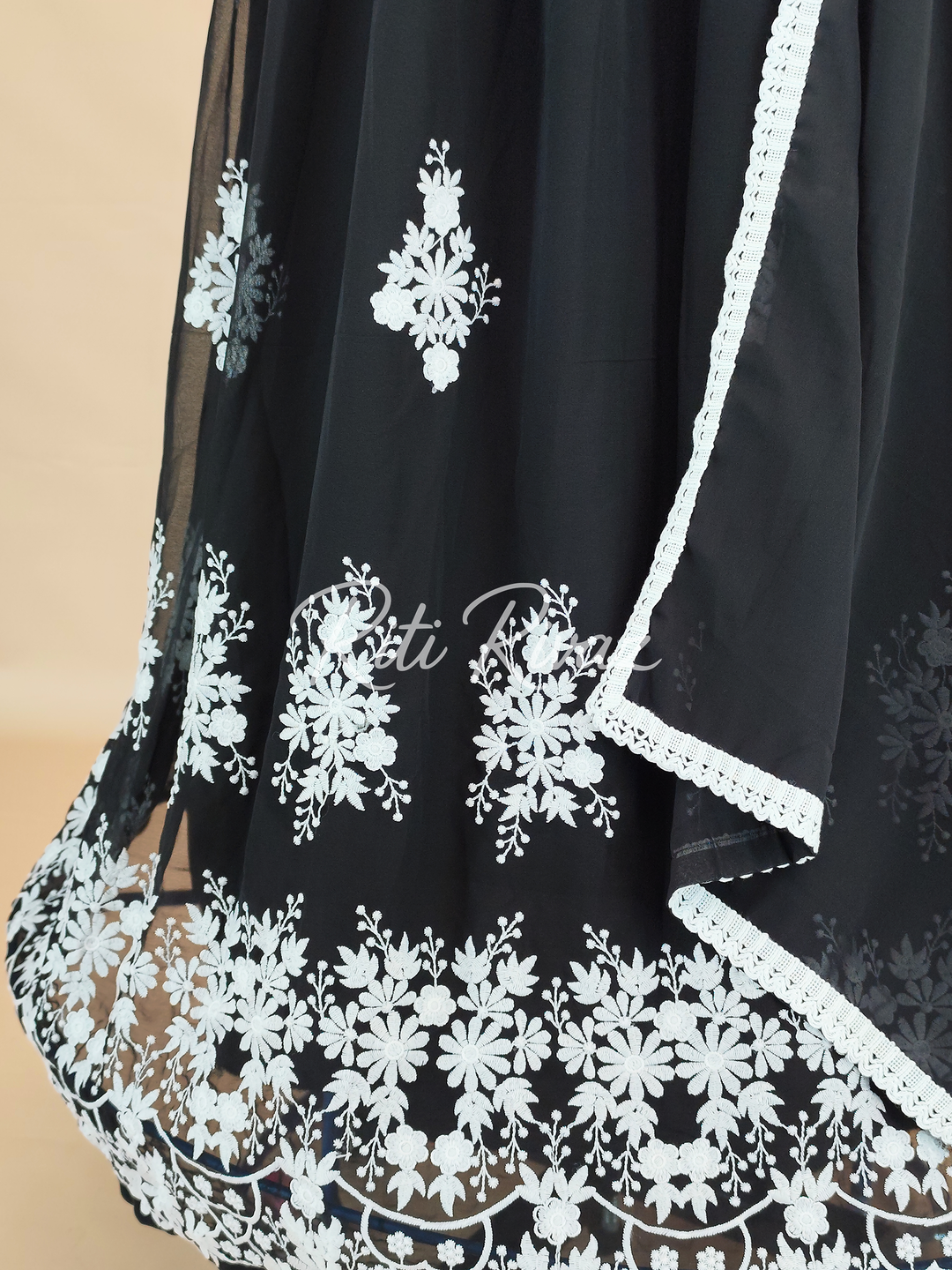 Black Georgette Gown With Sequence Embroidery Work And Dupatta For Women, Anarkali Kurti, Long Flared Dress, Indian Wear Bridesmaid Dress