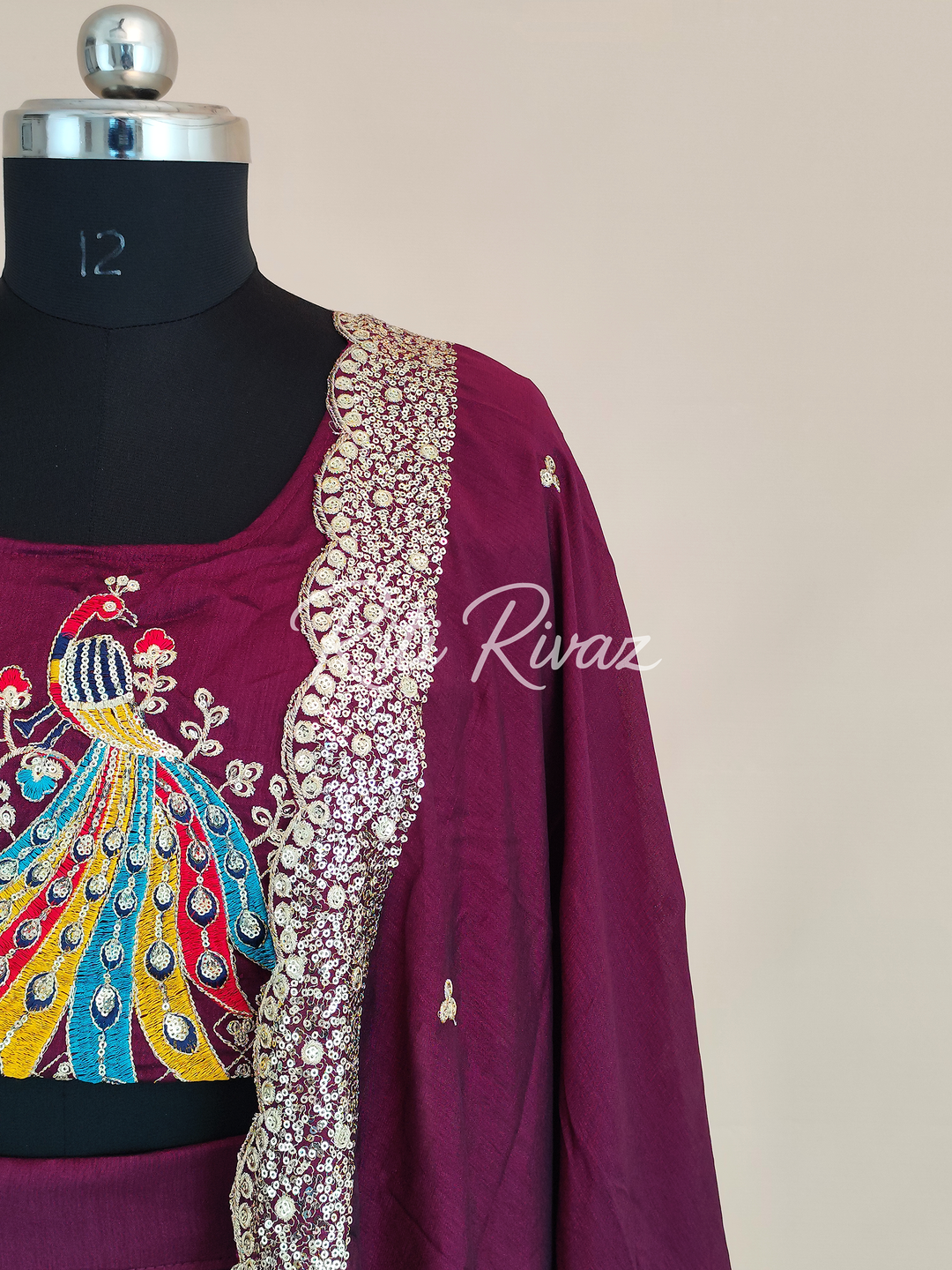 Maroon Color Pure Vichitra Silk Heavy Embroidery Sequence And Thread Work Navratri Ready To Wear Lehenga Choli, Garba Lehenga,Stitched Choli