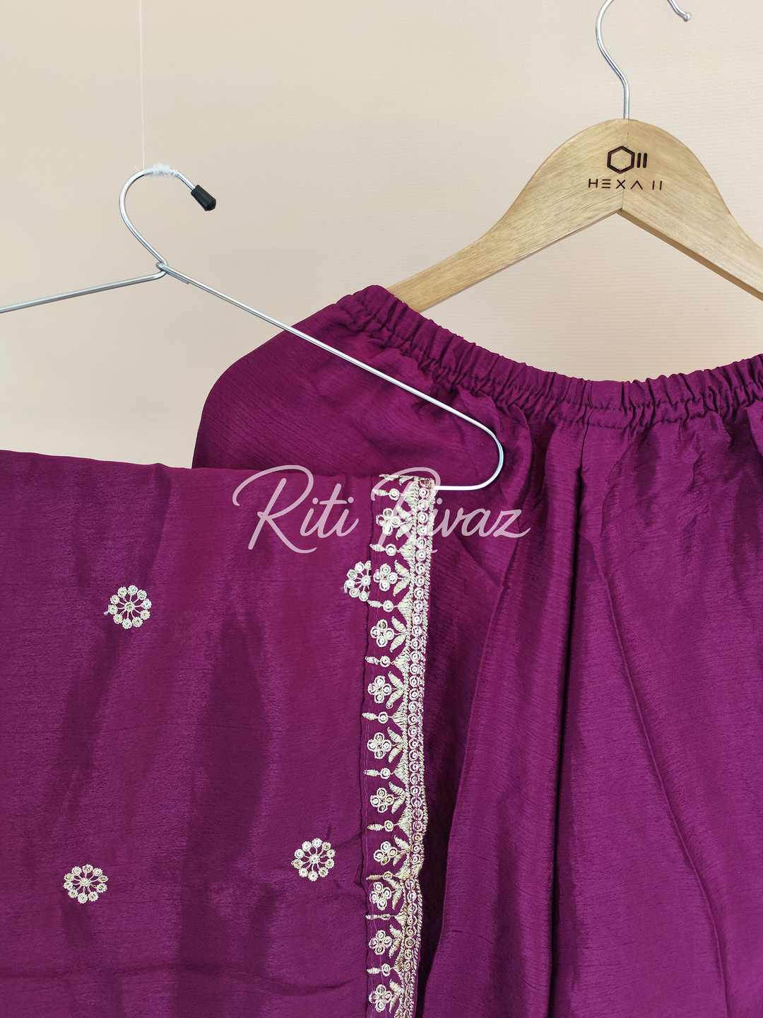 Magnificent Rani Color Chinon Fabric Heavy Embroidery Sequence Work Top , Palazzo, Dupatta Ready to wear Suit, Pakistani Suit, Panjabi Suit