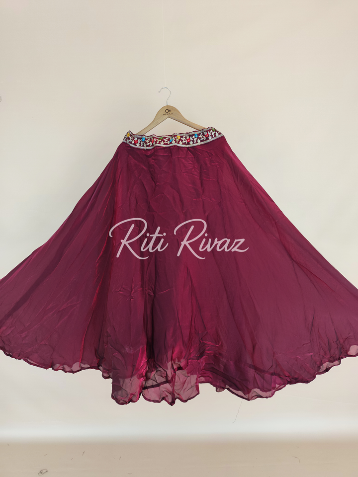 Maroon Color Fendy Fabric With Heavy Embroidery Thread And Sequence Work Choli With Fancy Latkan Ready To Wear Lehenga Choli, Western Shrug