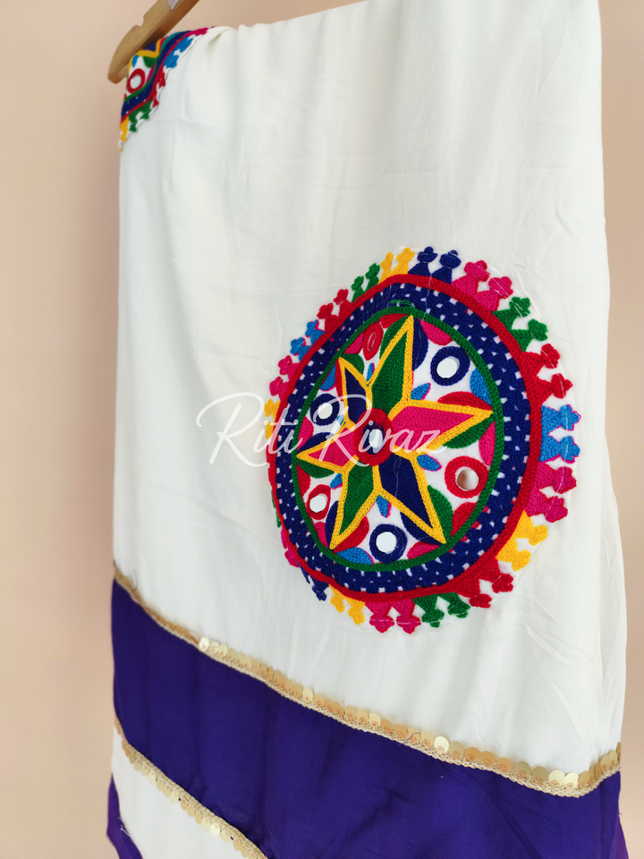 Navy Blue Color Cotton Heavy Gamathi Work Ready to Wear Lehenga Choli, Garba Choli, Navratri Lehenga, Navratri Outfit, Navratri Collection