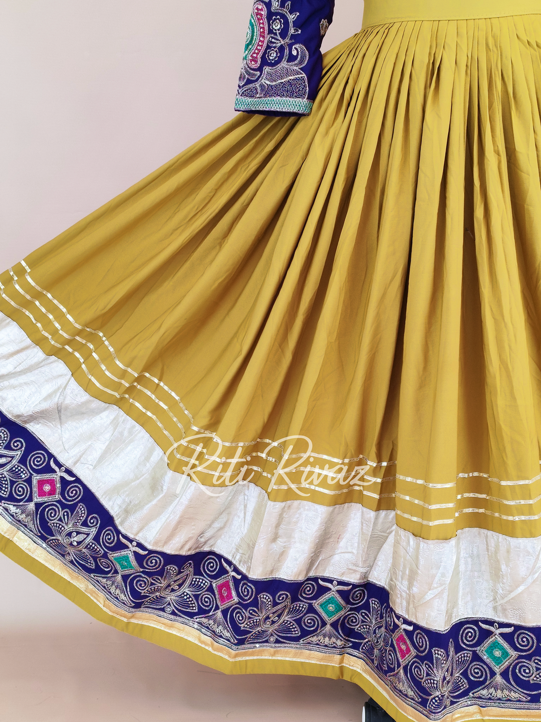 Stylish Mustard Color Cotton Embroidery Thread and Sequence Work Ready to Wear Lehenga Choli, Garba Choli, Navratri Lehenga, Outfit