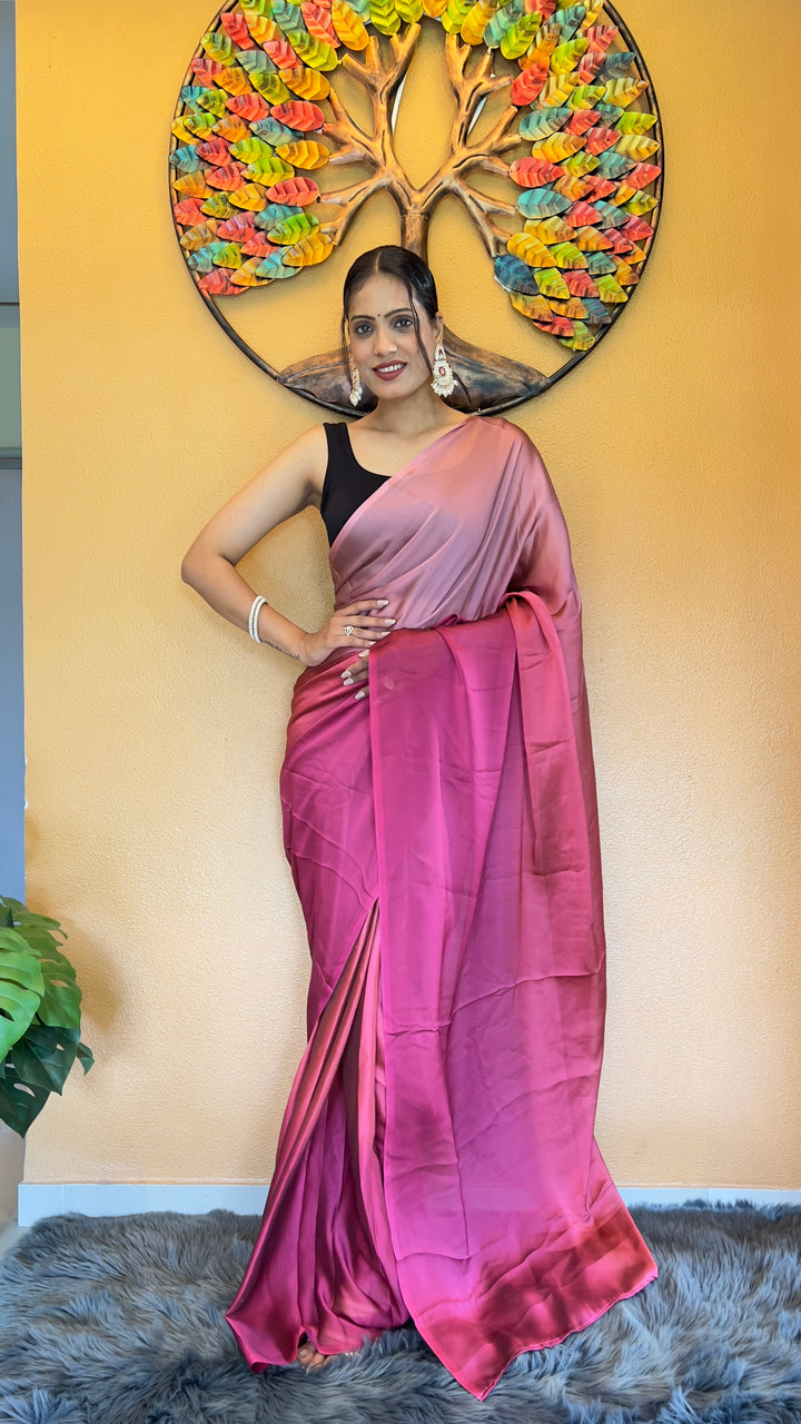 Pink Color Rangoli Silk Saree With Beautiful Blouse