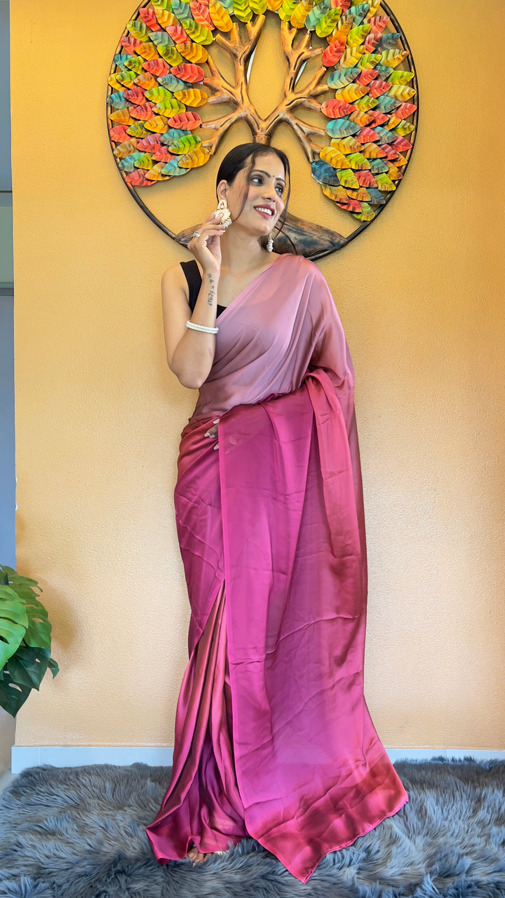 Pink Color Rangoli Silk Saree With Beautiful Blouse